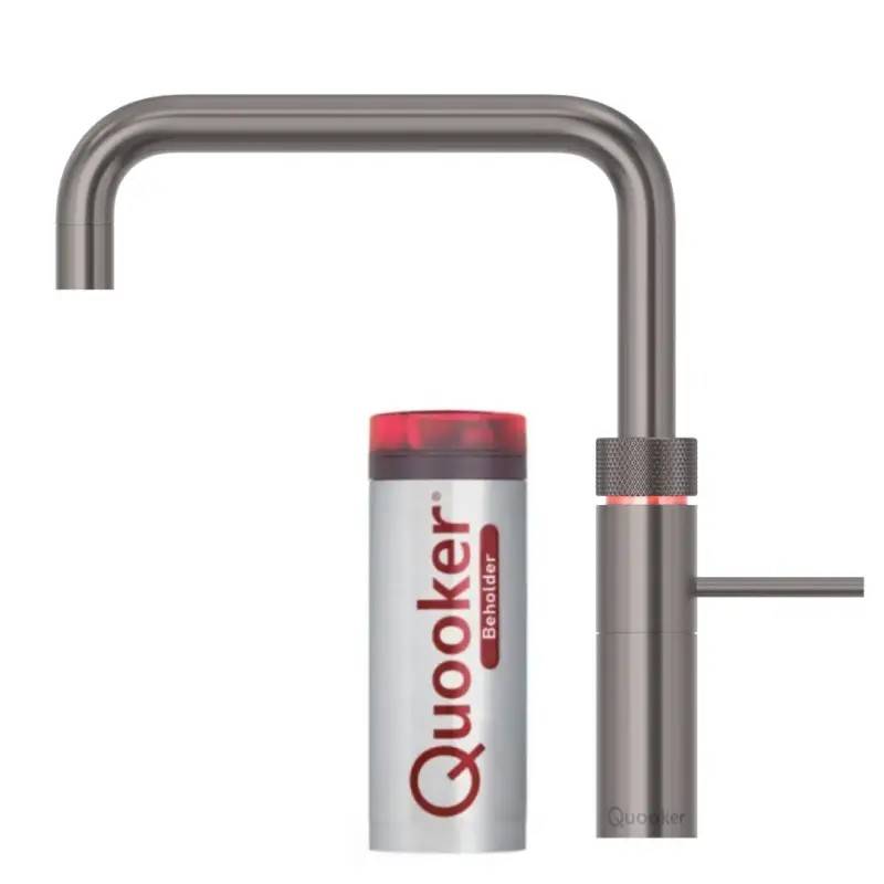 inkl. montering, Quooker Fusion Square Gun metal, inkl. Pro3 beholder