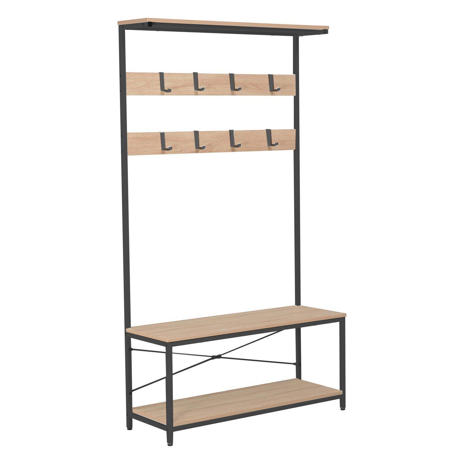 Entrehylde HOME4YOU Hedvig 100x36x180 cm ask/sortask/sort