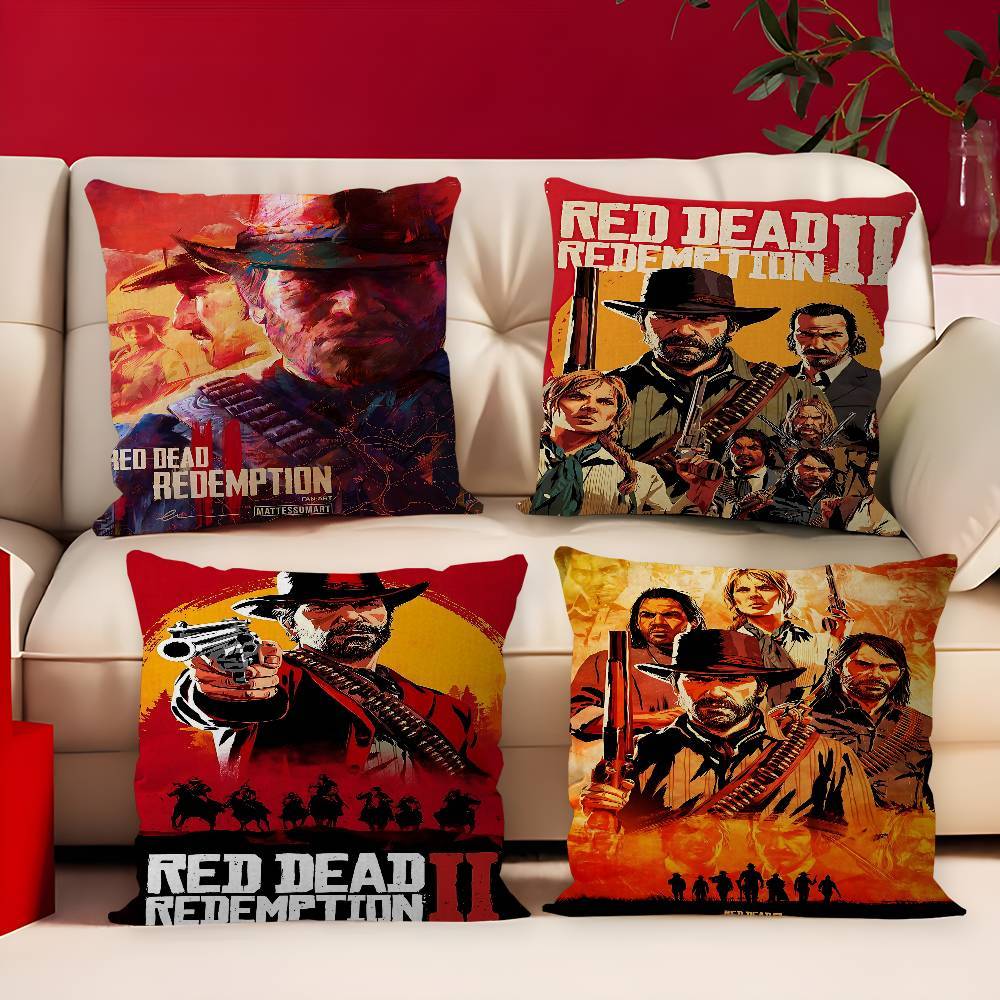 Spel R-Red Dead R-Redemption 2 Kuddfodral Soffkudde Fodral Hemrumsinredning Barnpresent