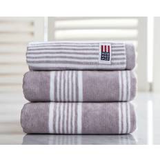 Lexington Icons Striped Velour Hand Towel Gray