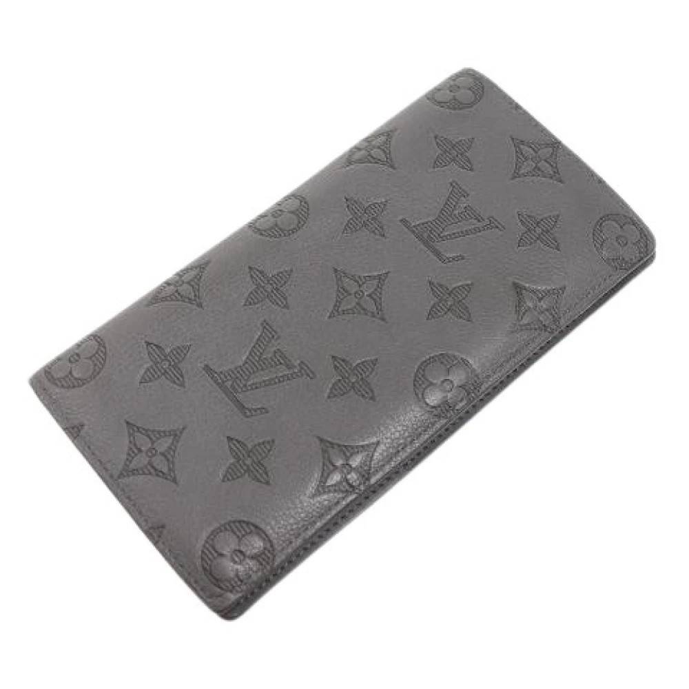 Louis Vuitton Vintage - Pre-owned Portefeuille Brazza Monogram Shadow Lång Plånbok Vintage - Herr - ONE Size - Läder