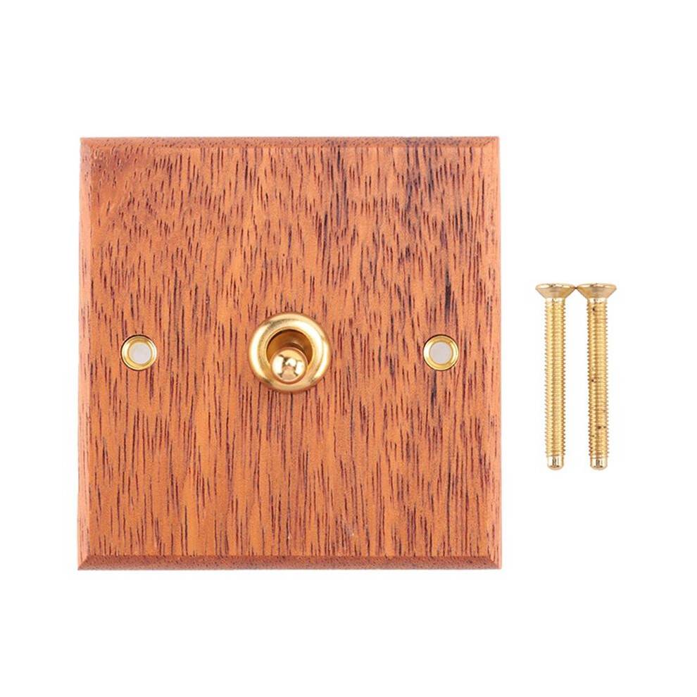 86 Type Solid Wood Panel Wall Light Retro Brass Toggle Wood Grain Electrical Socket 1-