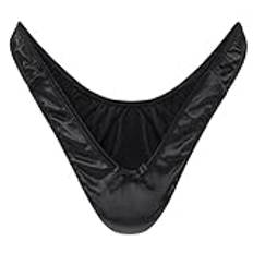 LittleForBig Liten hemlig tanga, silkeslen dold tucking/gaff-trosa, formande trosor för crossdressers och transpersoner, svart, XS