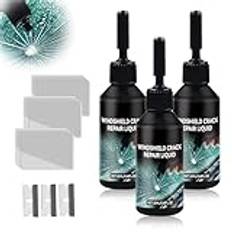 Windshield Crack Repair Kit, 2025 Upgrade Glass Scratch Remover, DIY Glass Cracked Reparation Sats för Fix Auto Windscreen Glass Cracks/Scratch/Chips/Nicks/Half-Moon/Star-Shaped/Bulls-Eye (3st)