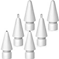 Uppgraderade ersättningstips för Apple Pencil, set med metallspetsar, exakt kontroll för Apple Pencil USB C/2:a/1:a generationens Apple Pen Nib (6-pack)