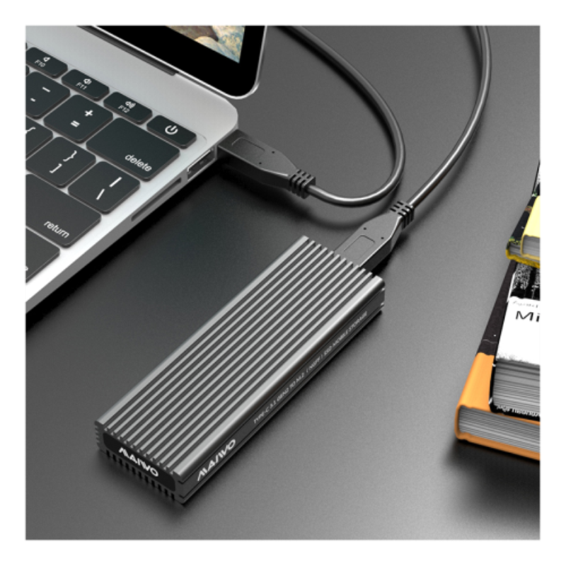 Externt M.2 SSD kabinett - NVMe - USB-C - Svart