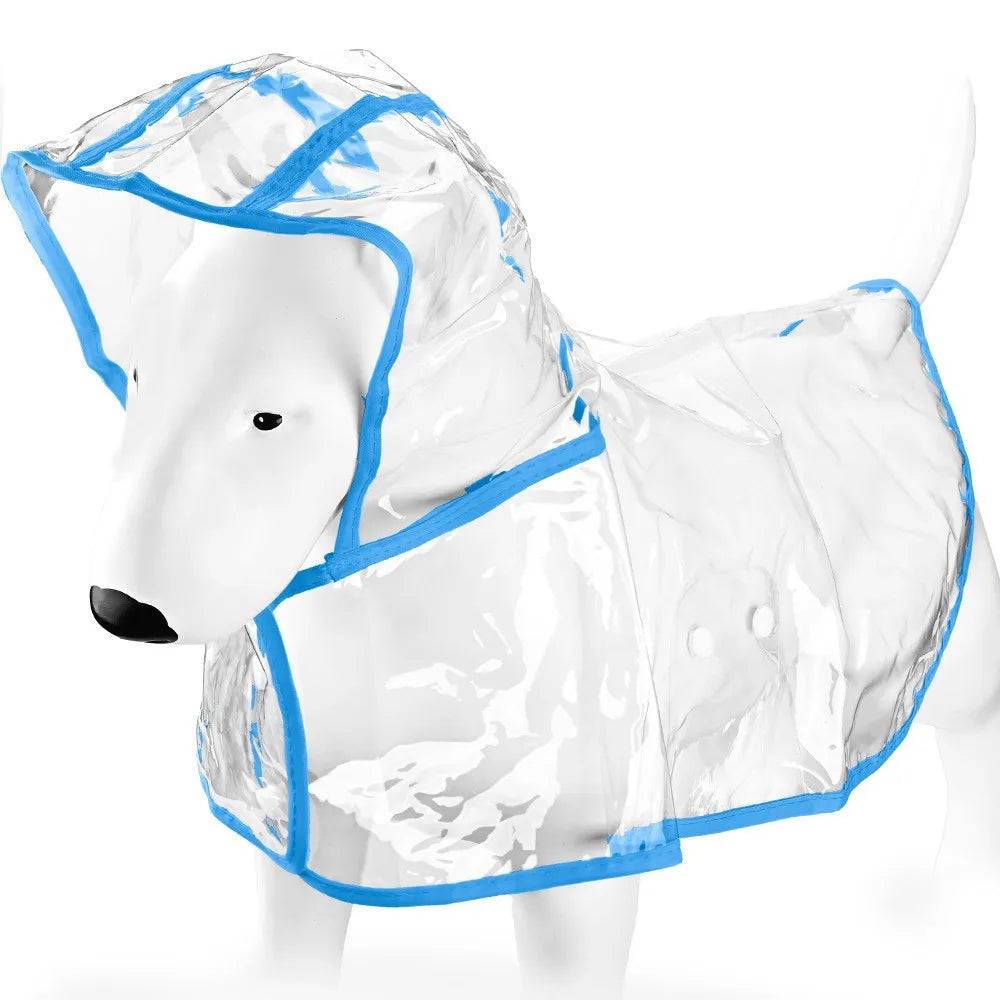 Transparent Waterproof Dog & Cat Raincoat Cape Poncho | Windproof Rain Coat for Small Dogs & Puppies - Blue / XXL (XXL)