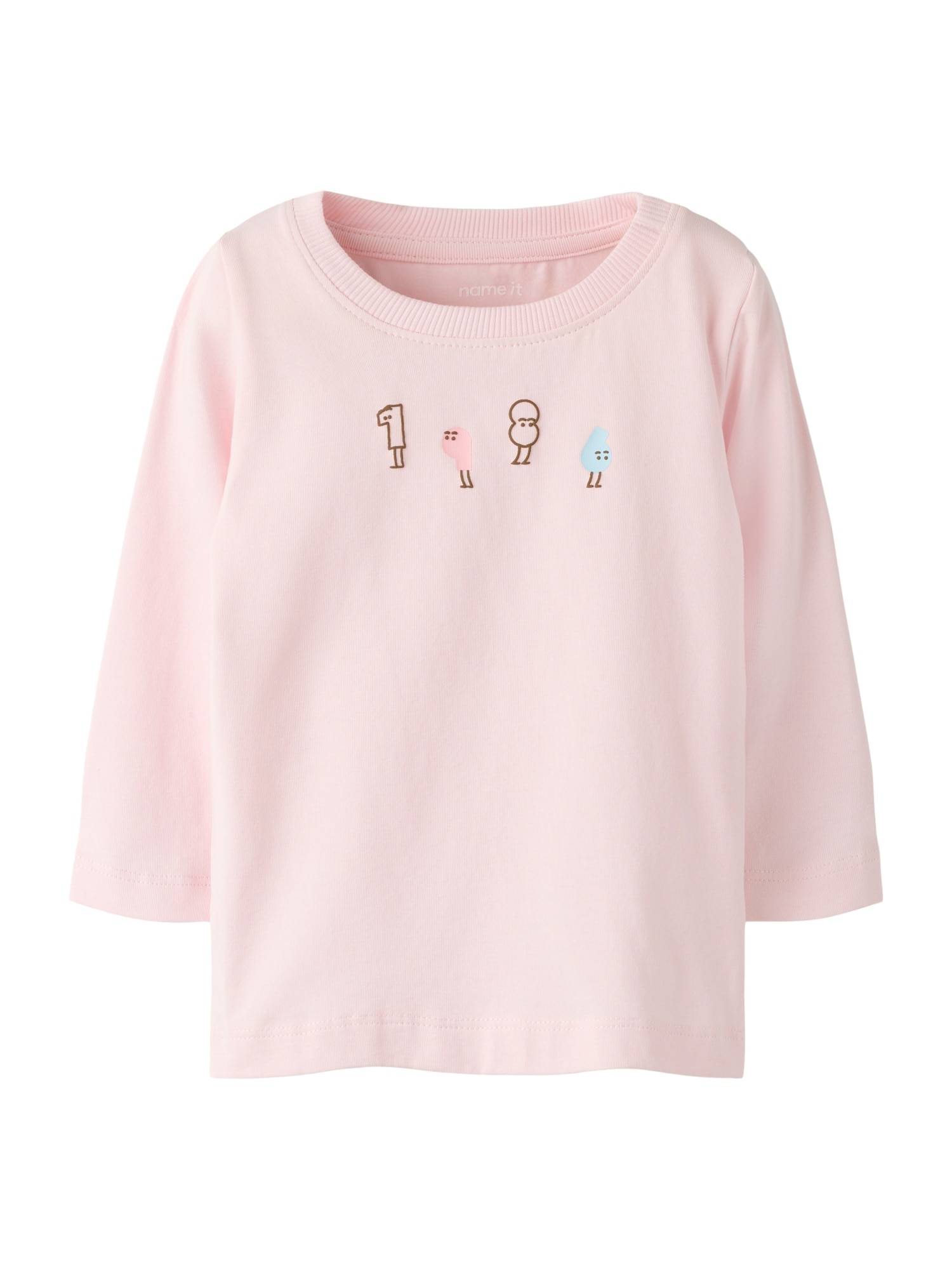 NAME IT Bluser & t-shirts 'NBFLYNA'  lyseblå / mørkebrun / lyserød