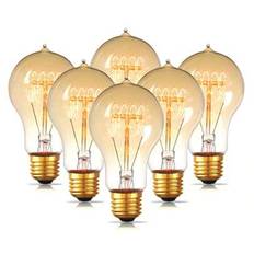 Glödlampa, 60 watt, A19 vintage glödlampor, dimbar gammaldags E26/E27 glödlampor, 240 lumen, 2100K varmvit, bärnstensfärgad glas (220V-240V/1 PACK,220V-240V/4 PACK,220-240V/2 PACK)