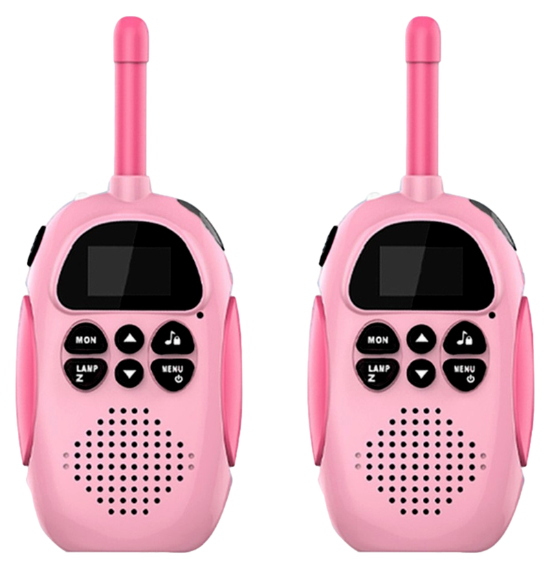 Walkie Talkie til børn med indbygget batteri - Lyserød.