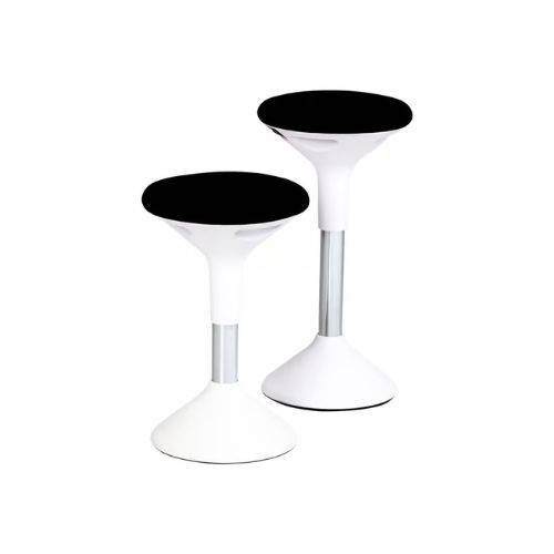 Sun-Flex Active Ståstøtte stol, 62-71 cm, Sort stof, hvidt stel - Svart