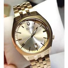 Bulova Swiss Accutron II Men's Surveyor Quartz Gold-tone Bracelet Watch 97B134 gyllene