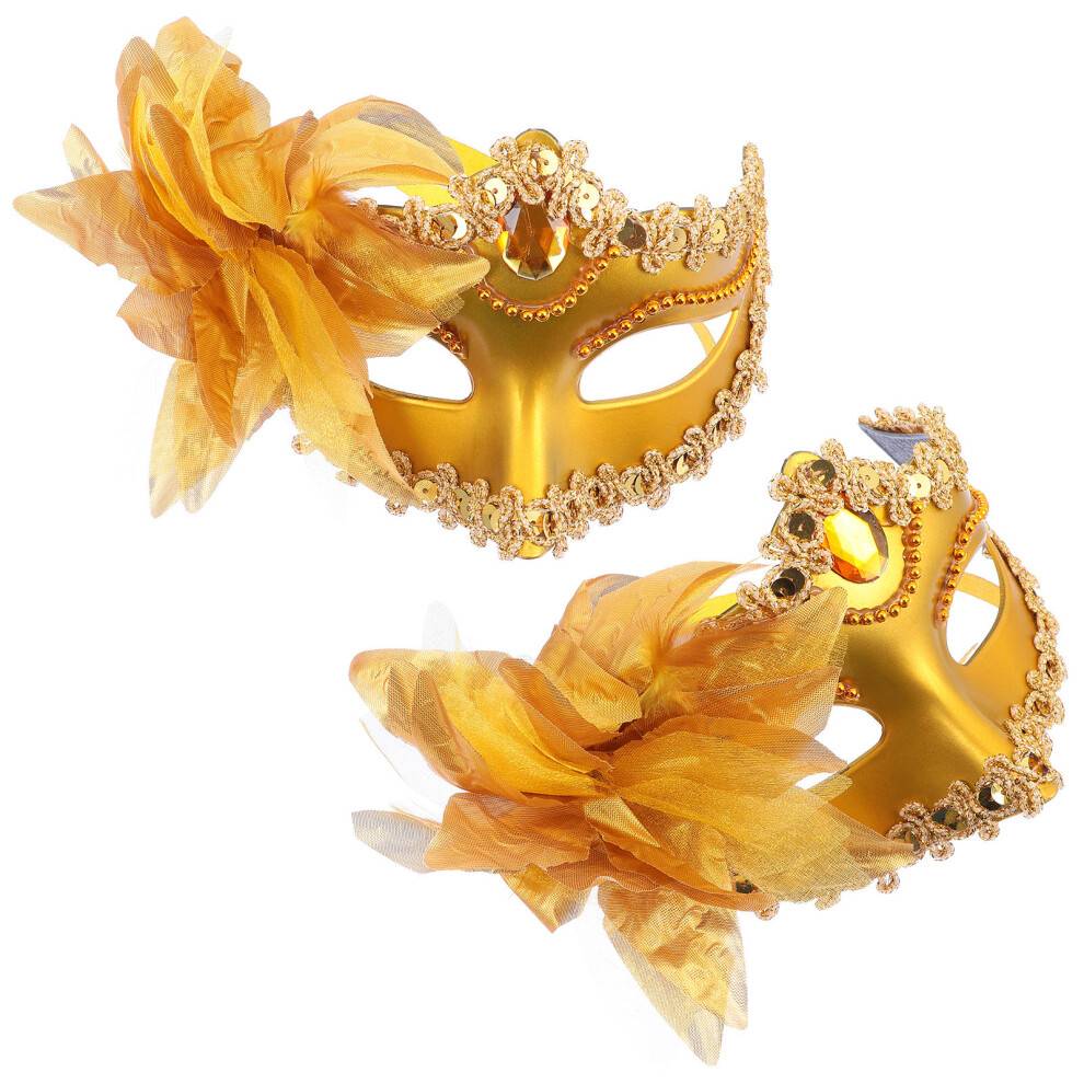 4 Stycken Ballkostym Ansiktsmasker Blommiga Maskeradmasker