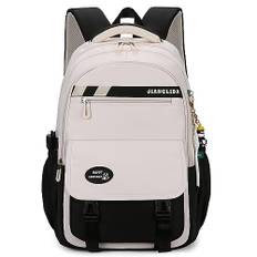 Waniki Schulranzen Mädchen Schulrucksack Junge Großen Rucksack Schule Wasserdicht Nylon Schultasche Damen Herren Laptop Tasche School Backpack für Girls Boys Schule Reise Sport (Schwarz)