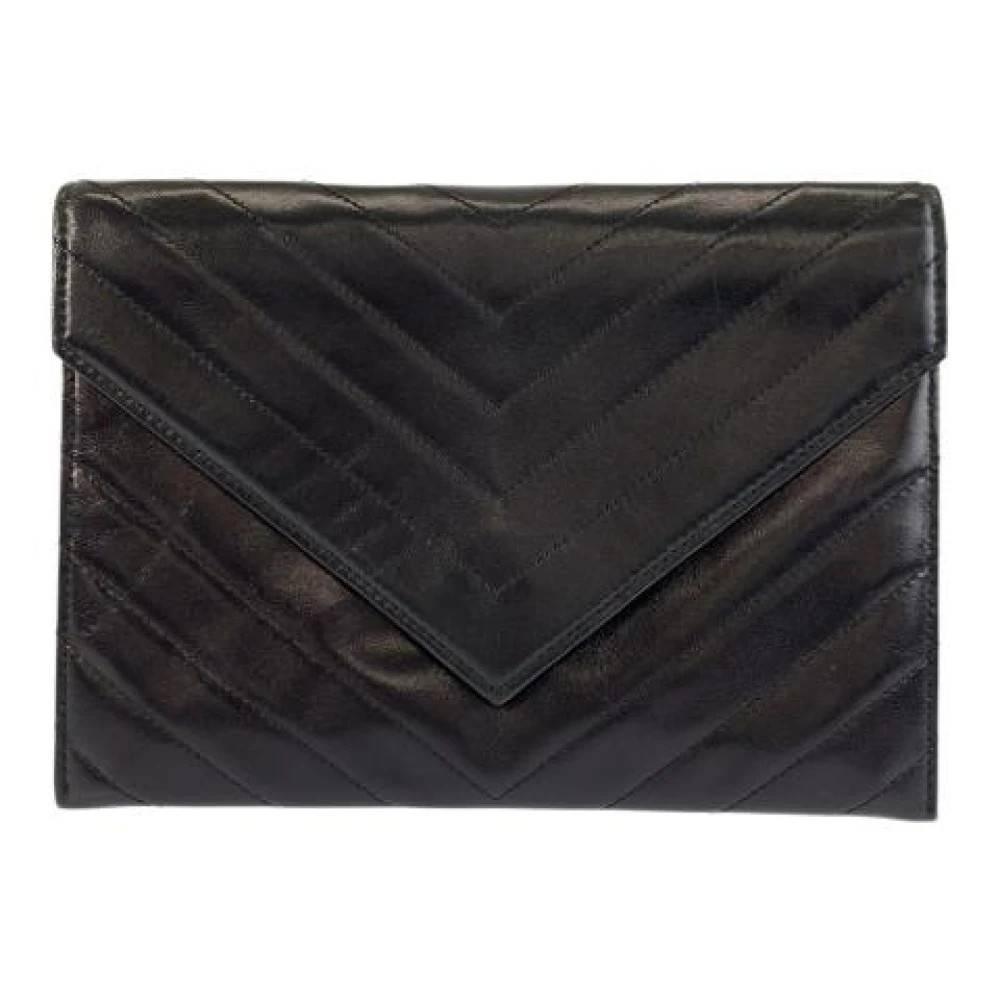 Yves Saint Laurent Vintage Pre-owned Læder Clutch - Vintage - Dame - Sort - ONE SIZE - Læder