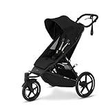 CYBEX Guldvagn AVI SPIN, Från födseln till ca 4 år, Max. 111 cm och 22 kg, City, All-Terrain och joggingvagn, Moon Black