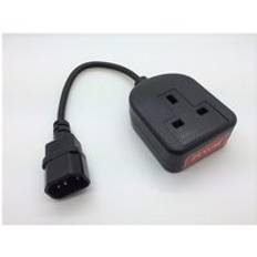 Zexum Deluxe IEC C14 Male to 13A 1 Gang UK Mains Socket Adapter - 0.5 Meter - Black