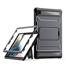 Tablet PC Väskor Fodral Fodral Fodral kompatibelt med Samsung Galaxy Tab A8 10,5" X200/X205 (2021)-Tungt robust, stötsäkert skyddsfodral Cover-360° Helkroppsskyddande hållbart stativfodral(Gris)