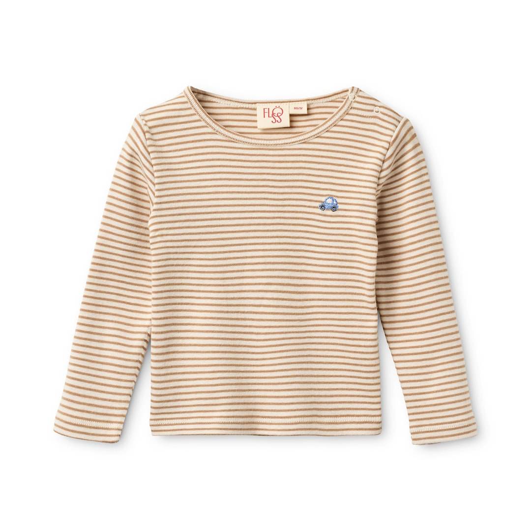 Flöss Fresa Jerseytröja Light Brown Stripe Light Brown Stripe 122 cm Beige 122 cm Pojkar