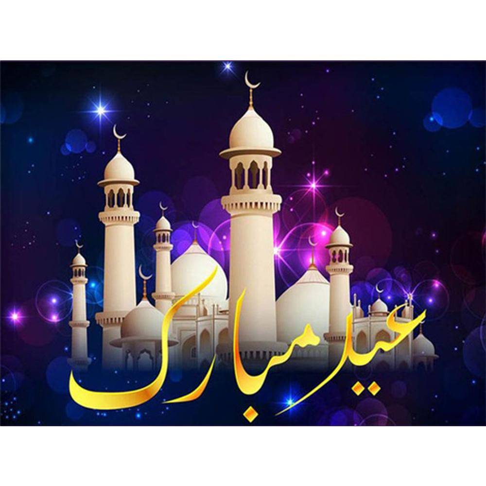 3D DIY Full Drill Diamantmålning Muslimsk måneikon Korsstygn Diamantbroderi Religion Handarbete Dekor för hemmet Full Square 40X50CM