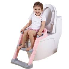 Yesfit Potte Uddannelse Toilet for Kids Boys Girls Småbørnmed Anti-slip Pads Ladder Pink