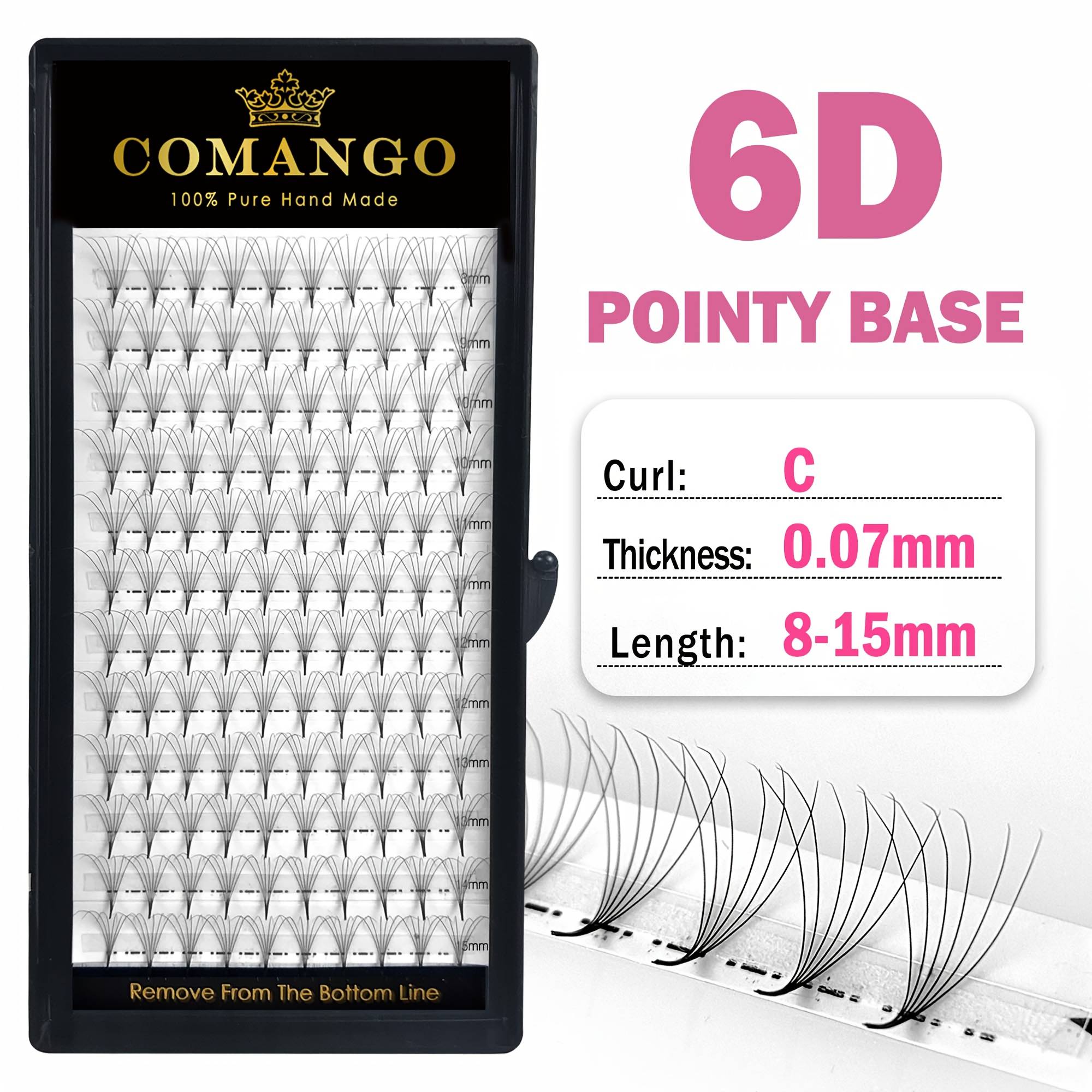 Comango Premade Volume Fans Lash Extensions - Luxurious 3d/6d/10d/12d/14d/16d Wispy Individual Mink, Beginner-friendly, C/d , 0.05mm/0.07mm Thickness, Fluffy & Natural Look, In Elegant Black Case