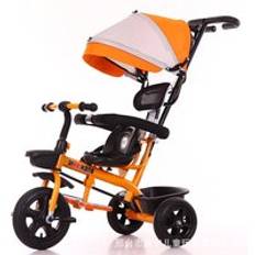 Barn tricycle baby vagn push med huva barnvagn 4 in1 trike toddler cykel - Rosa