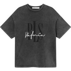 BLS Hafnia Outline Logo Tshirt Washed Mand Black Kortærmede T-shirts Str XL - hos Magasin