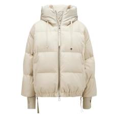 Duno, Jacka, Dam, 2Xs, Polyester, Kort Oversized Ullkappa med Huva