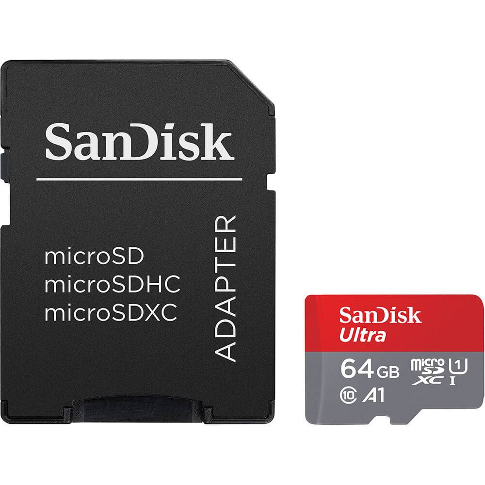 Minneskort SanDisk Ultra MicroSDXC, 64GB, A1, 140 MB/s (64GB)