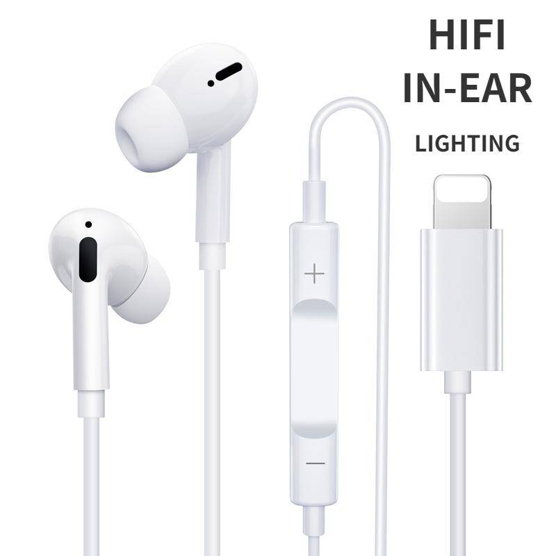 kabelanslutna hörlurar typ c kontakt in-ear Kompatibel för Iphone sport hörlurar vit