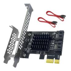 Xdingjiala PCI-E zu SATA 3.0 Erweiterungskarte 2 Ports, PCIe SATA III 6Gbps Max Speed Controller Karten für PCI-E (1X 4X 8X 16X) Steckplatz, unterstützt SSD und HDD für Windows, macOS, Linux, Vista