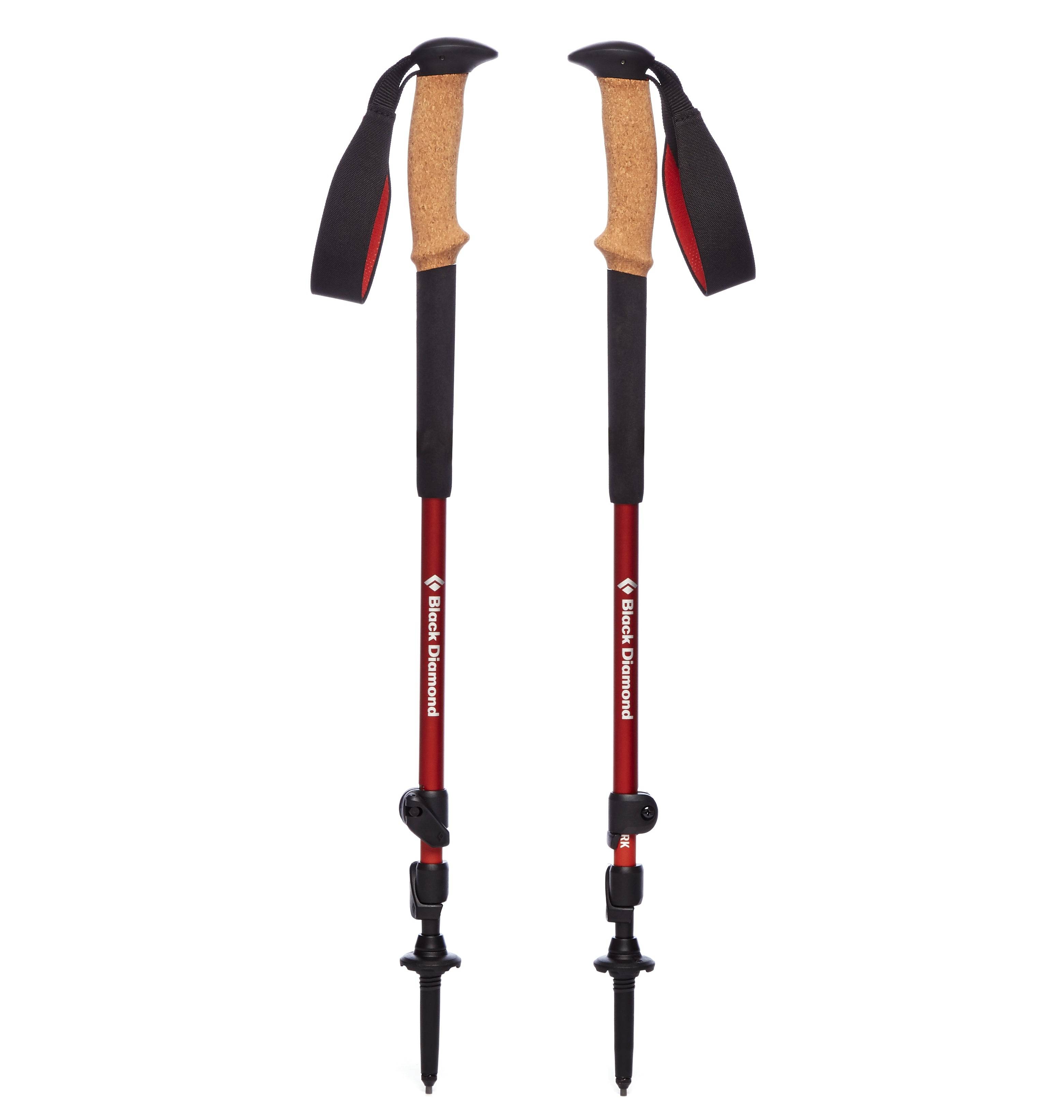 Black Diamond vandrestave med kork-håndtag.