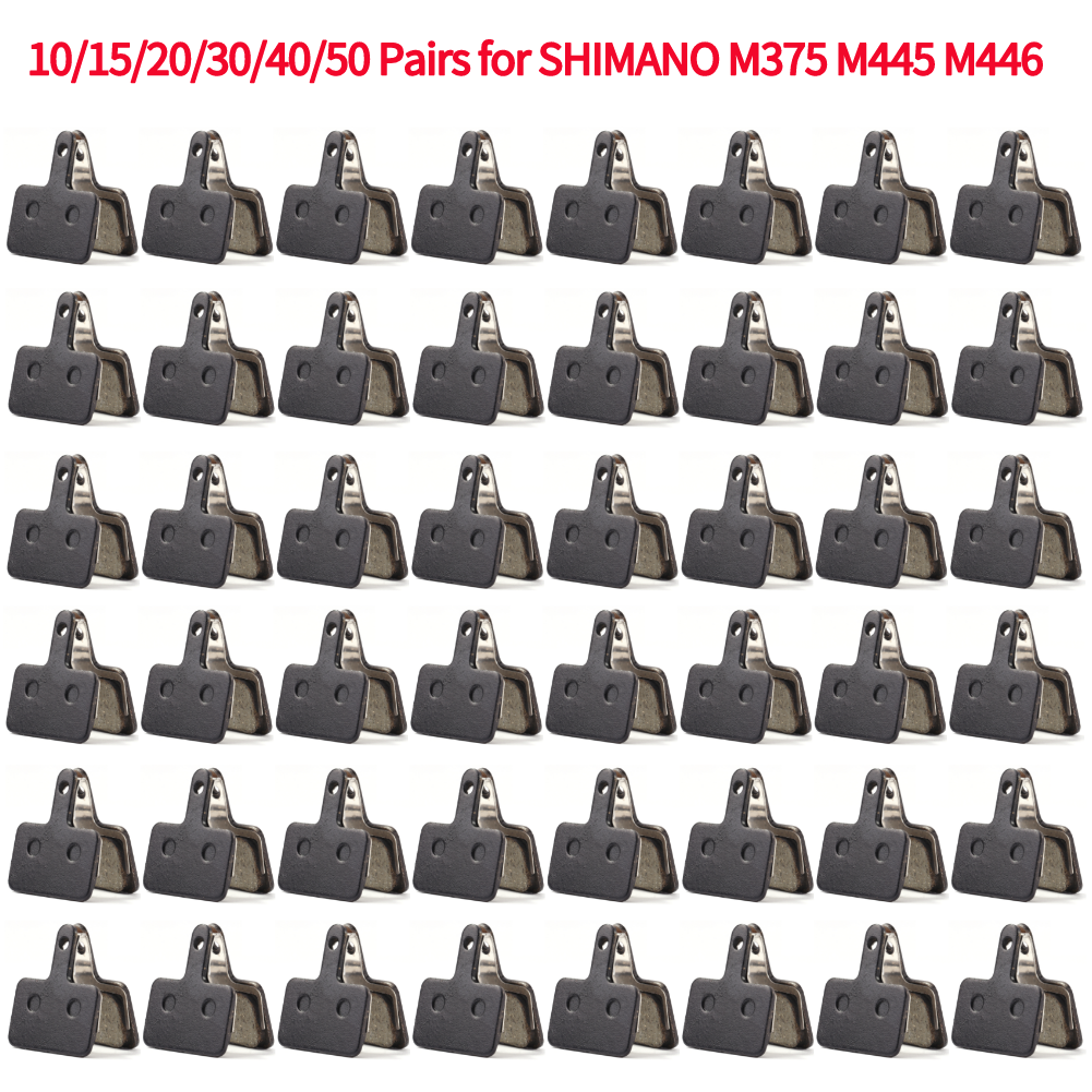 10/15/20/30/40/50 Pairs MTB Road Bicycle Disc Brake Pads for SHIMANO M375 M445 M446 Resin Semi-Metallic Cycling Brake Pad Parts