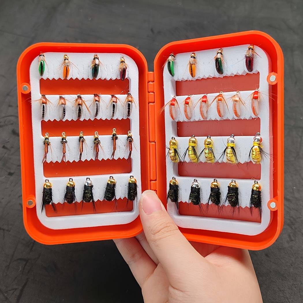 25/40pcs-kit For Wet Dry Fly Fishing Trout Nymph Bait Combination Lure, Streamers/fly/nymph Etc Fishing For Trout/perch/carp/walleye-material Artificial Feather&rayon