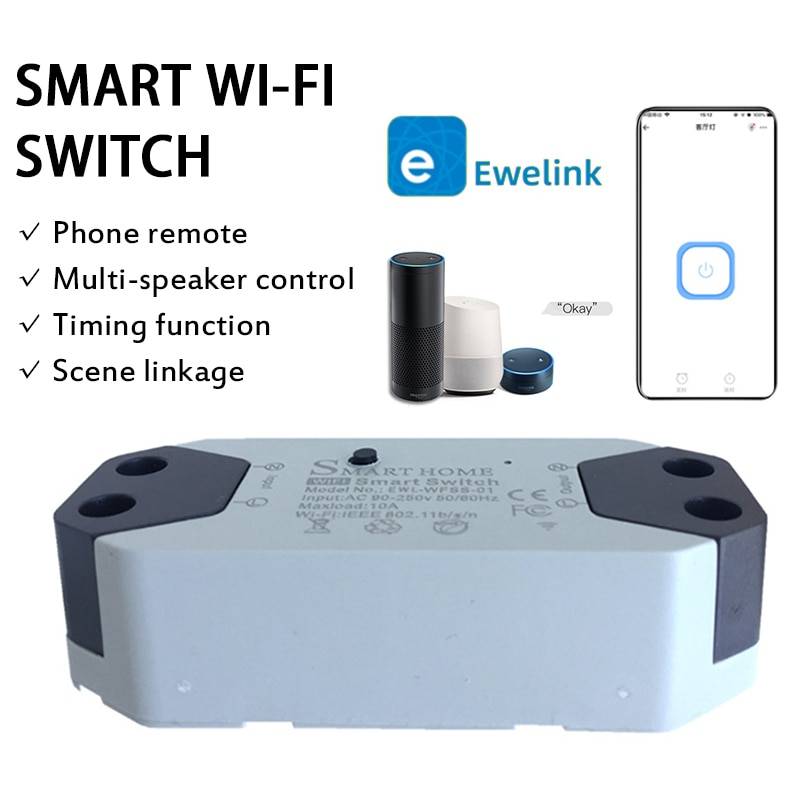 Wifi switch smart garageportöppnare kontroller arbete med alexa echo google home för ewelink app control no hub need