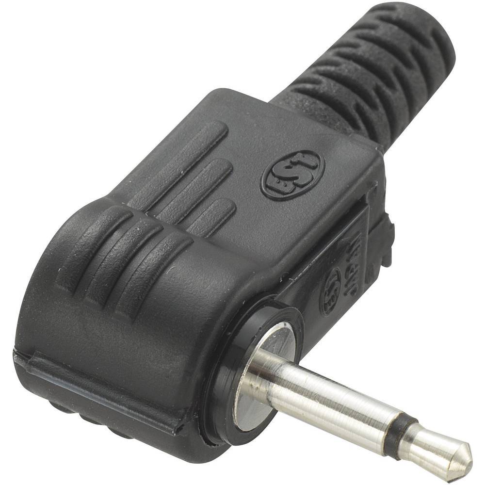 TRU COMPONENTS 718989 Jack-stik 2,5 mm Stik, vinklet Poltal: 2 Mono Sort 1 stk