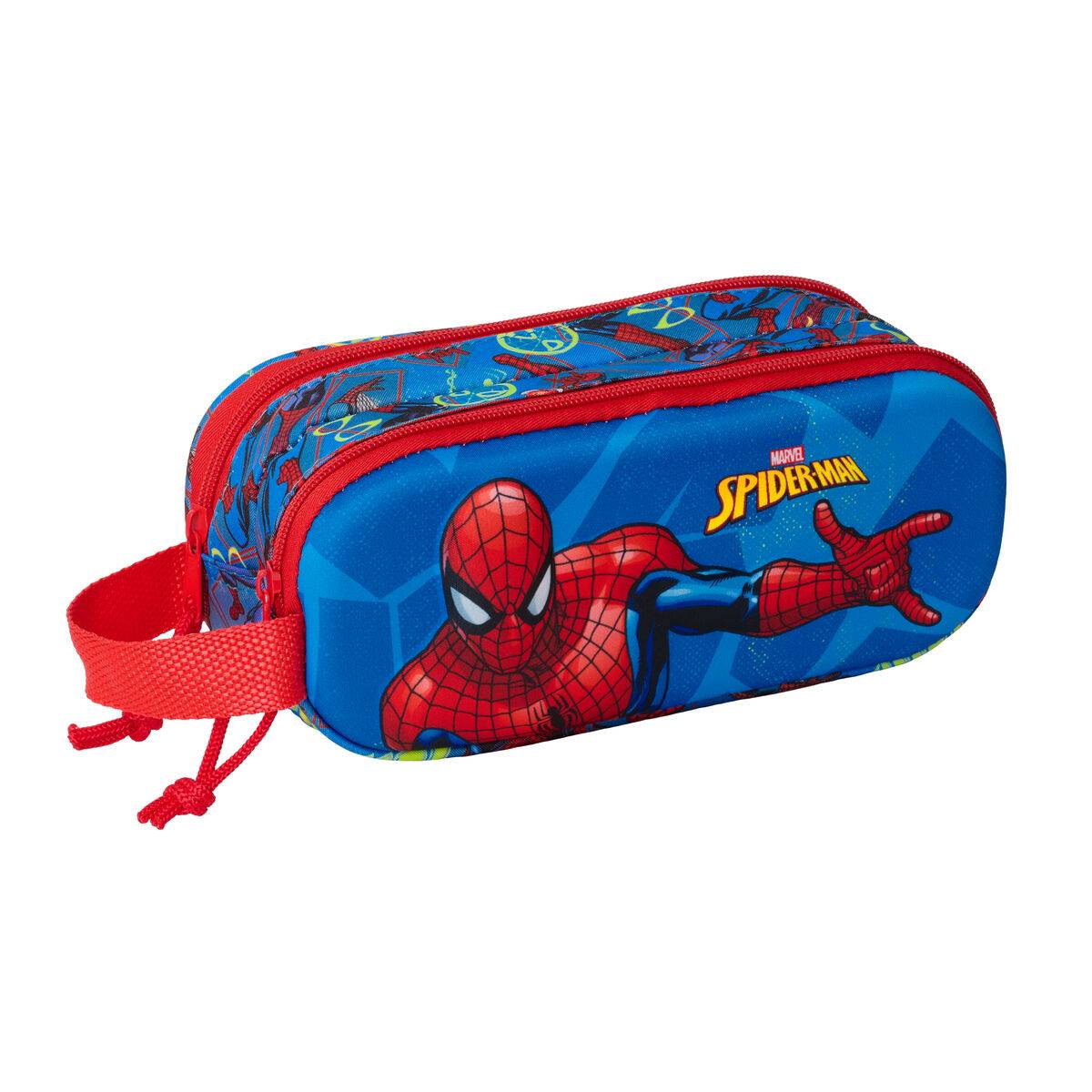 Dobbelt carry-all Spider-Man Rød Marineblå 21 x 8 x 6 cm 3D