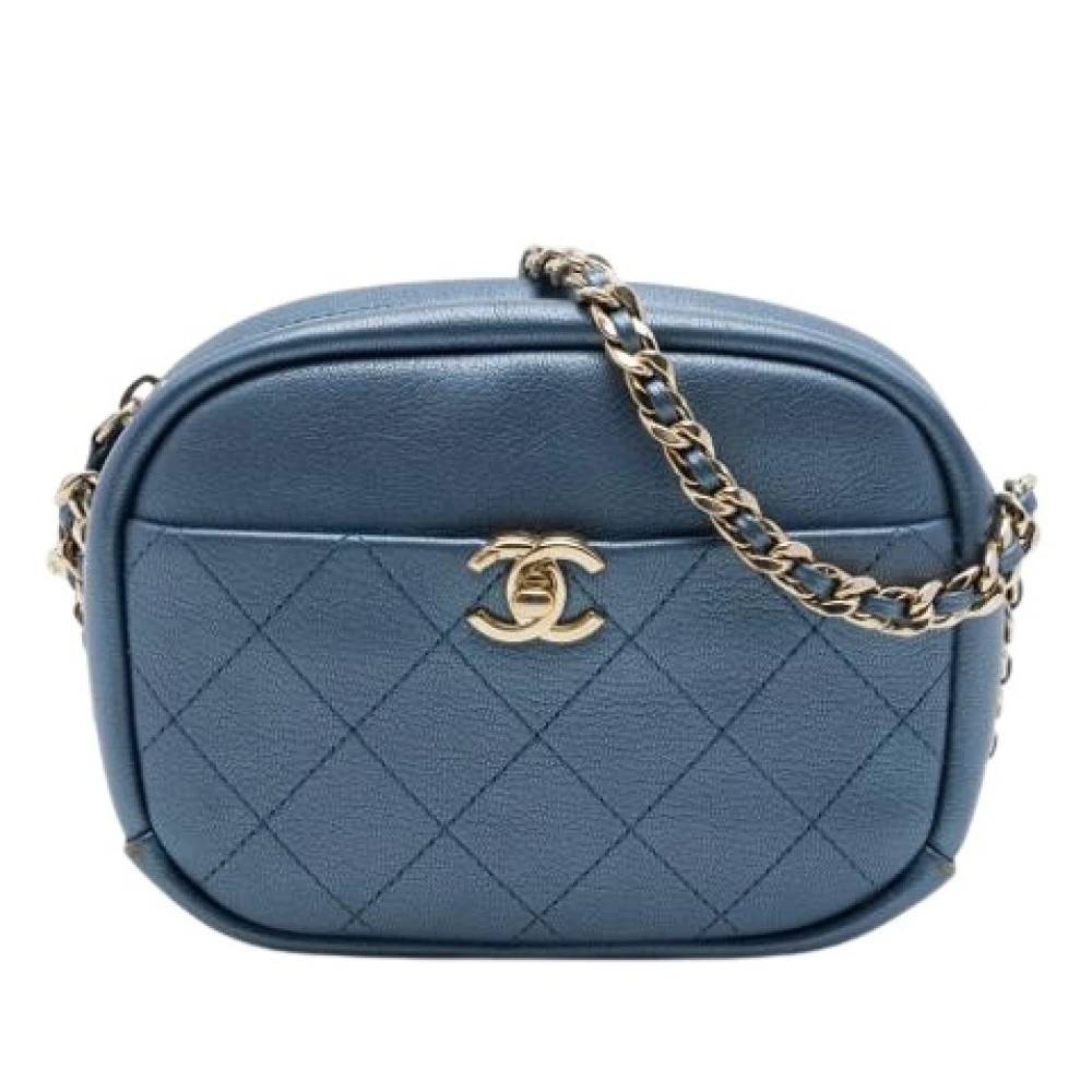 Chanel Vintage Pre-owned Vintage Crossbody Taske - Vintage - Dame - Blå - ONE SIZE - Læder