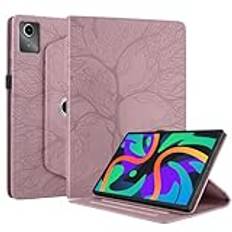 Succtopy Fodral till Lenovo Tab M11 11 tum 2024 (TB330) 360 graders rotation med stativfunktion Lenovo Tab M11 11 tum PU-skyddsfodral, surfplatta, Lenovo Tab M11 2024 rosguld