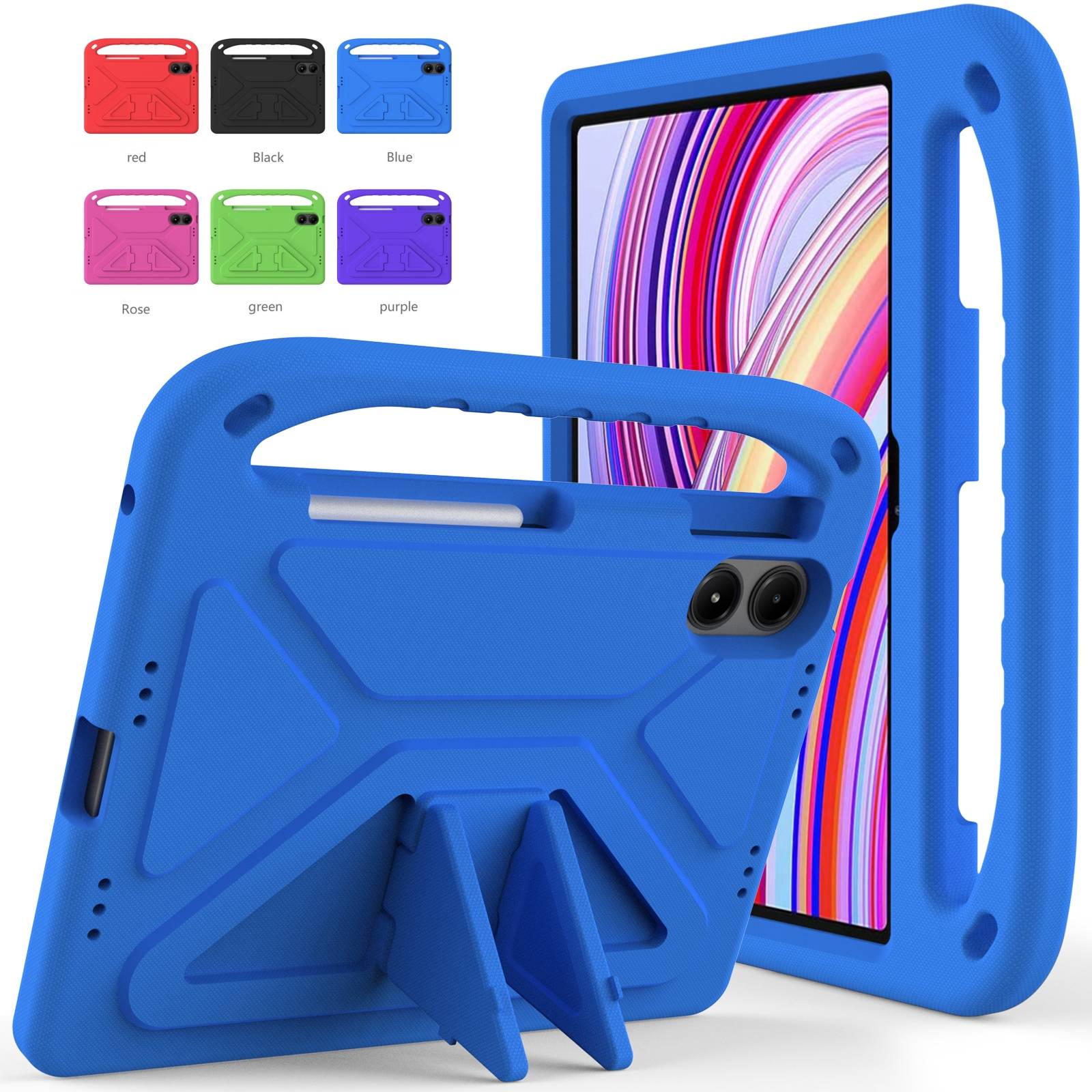 Kids Safe EVA Case for Xiaomi Redmi Pad Pro 12.1 Inch 2024 POCO Redmi Pad 2 Pro Shockproof Full-body Tablet Case with Pen Slot