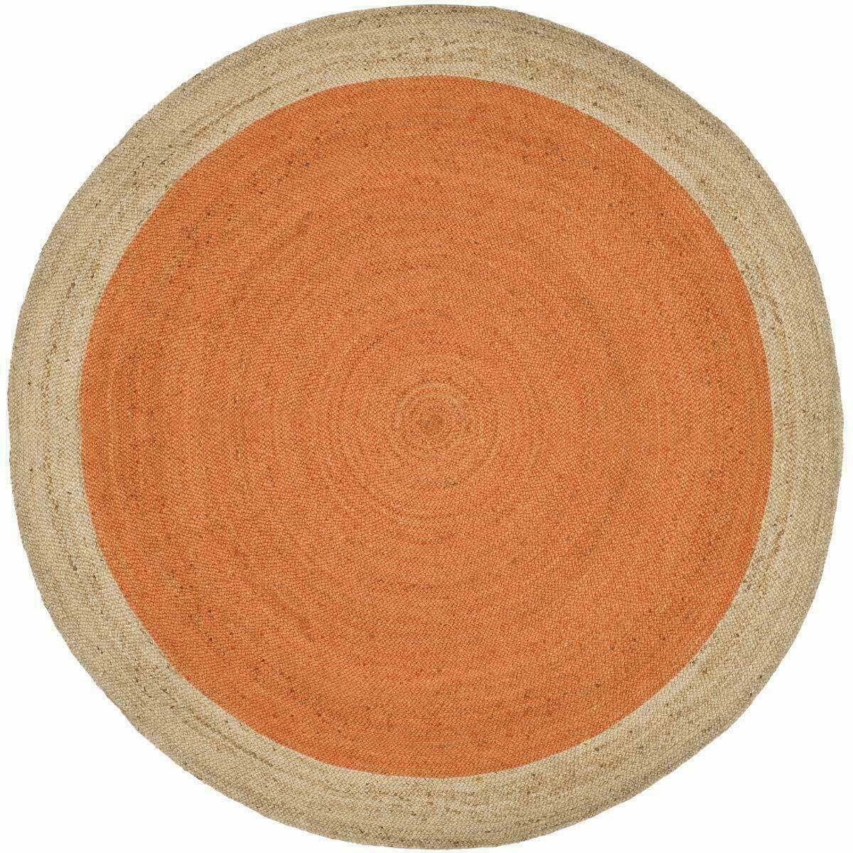 Jutematta Rund Matta Handgjord Naturlig Matta för Alla Utrymmen Utseende Rustik Dekor För Alla Utrymmen gul/beige