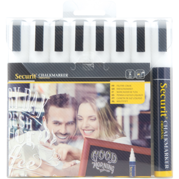 Securit Griffelpenna Vit 2-6mm 8-pack