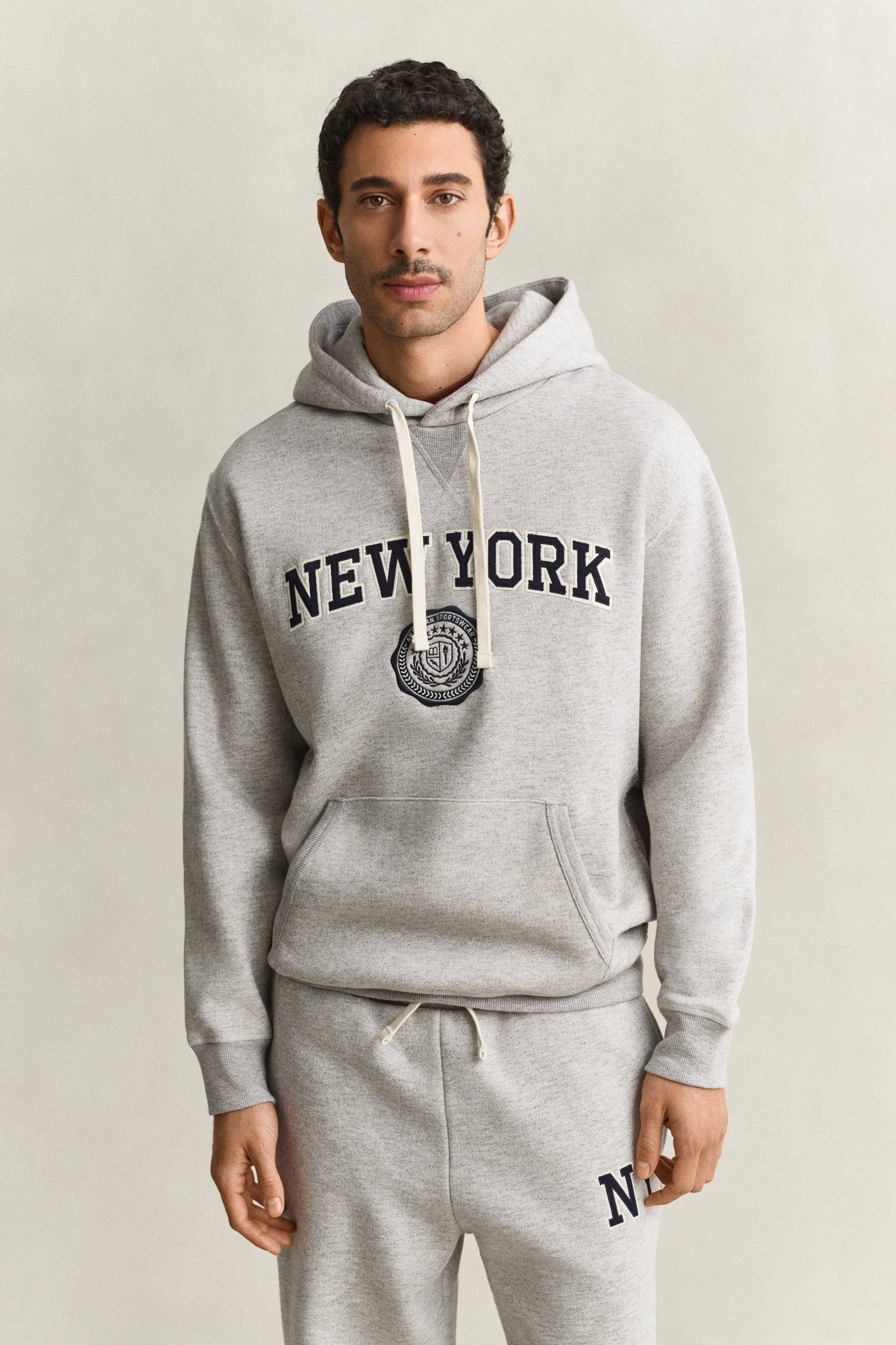 GANT Herr Graphic hoodie (4XL) Grå MELANGE