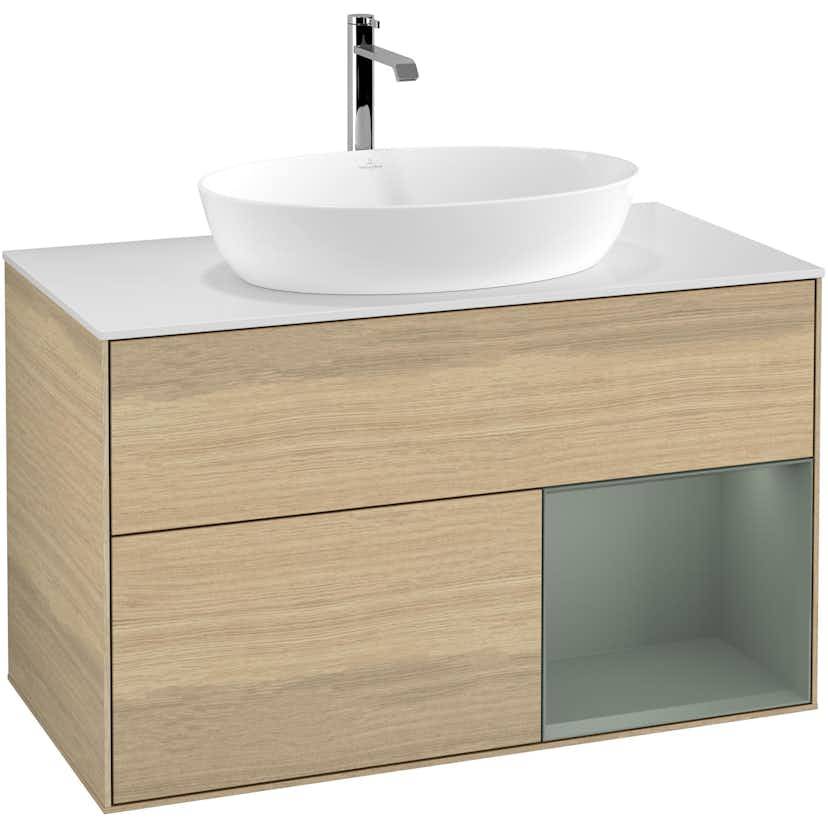 Tvättställsskåp Villeroy & Boch Finion med 2 Lådor Hylla och Bänkskiva för Fristående Tvättställ från Artis & Collaro