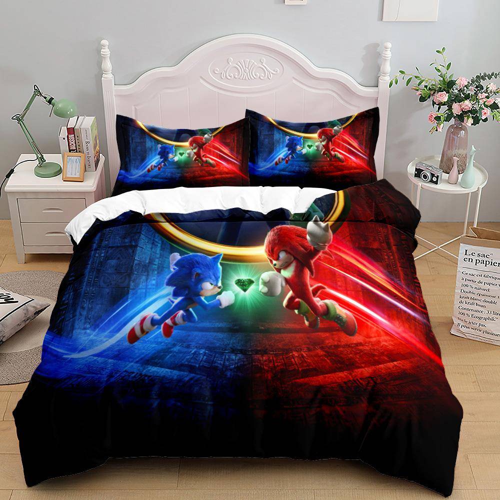 Anime Fairy Tails Barnsängset King Queen Dubbel Full Twin Enkel Storlek igelkott Sänglinneset 140x210cm