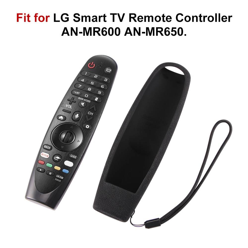 Fjärrkontroll film silikon fjärrkontroll fodral för lg smart magic remote protector silikonfodral skydd stötsäkert - Svart