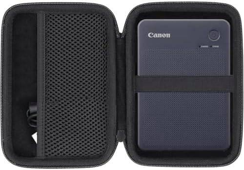 co2CREA resefodral för Canon SELPHY Square QX10, bärbar fotoskrivare hårt skydd kompatibel med Canon XS-20L 2,7 tum x 2,7 tum fyrkantigt fotopapper, endast fodral