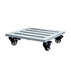 Metallväxt kruka vagn med hjul stor växt kruka mover docka för trädgård slitstark växt kruka caddie inomhus utomhus blomkrukställ grå (102 cm)