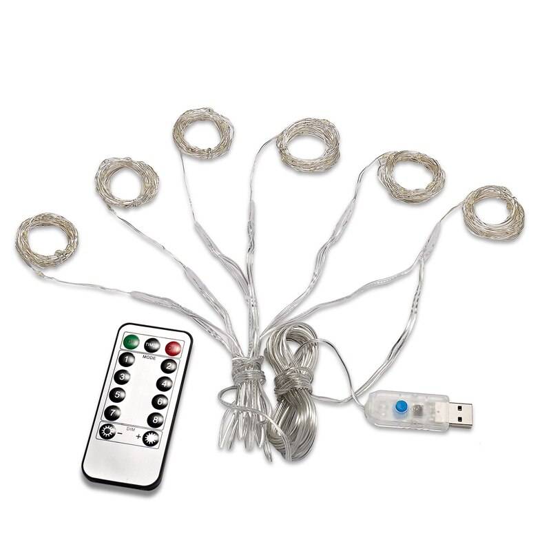 3m led usb power fjärrkontroll gardin fairy lights julgirland lampor led string lights party trädgård hem bröllop inredning - 3 x 2m / RGB